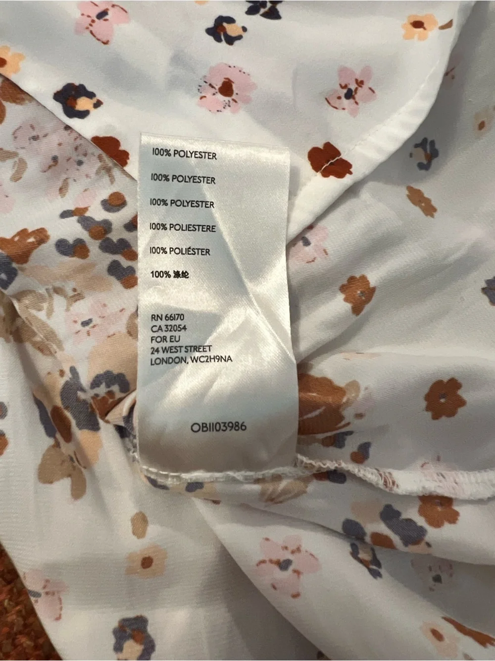 Free People Boho “Run Free” Floral Blouse - White with Orange & Lavender Size S